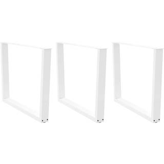 spisebordsben V-formet 3 stk. hvid 100x(72-73,3) cm stål