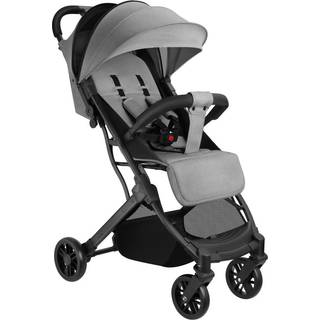 Buggy-klapvogn Finn, sammenklappelig, 5-punktssele - grå/beige