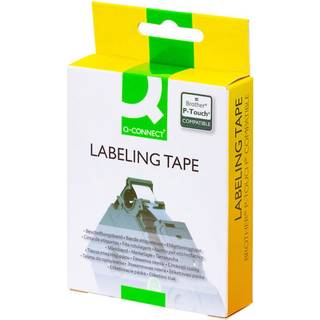 Q-connect TZe-tape 12mmx8m sort/rød