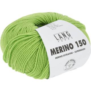 Lang Yarns Merino 150 044 Indhold: 100% Superwash merinould Vægt/længde: 50 g = ca 150 meter Anbefalede pinde: 3.00-3.50 mm Strikkefasthed: 10 x 10 cm = 27 m x 37 p Vask: Maskinvask 30 ℃ / Tåler ikke tørretumbling / Brug aldrig skyllemiddel.