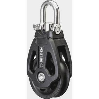 Enkeltblok med sjækkel Seldén PBB 40, fast/roterende, glideleje, passer liner Ø4 - 8 mm