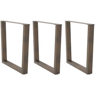 spisebordsben V-formet 3 stk. naturstål 90 x (72-73,3) cm stål