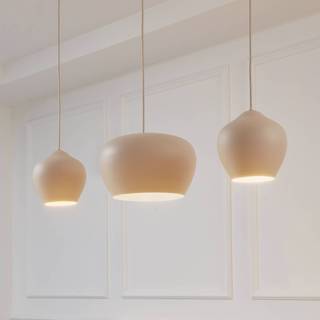 Lucande hængelampe Malisa, beige, 3 lyskilder, metal, 90 cm