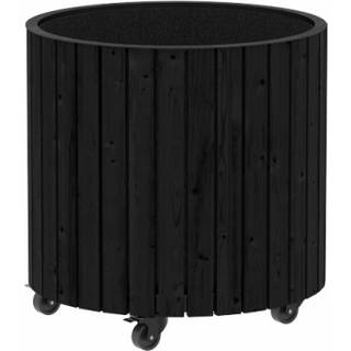 PLUS Circle plantekasse, sort/nåletræ - Ø55/55 cm
