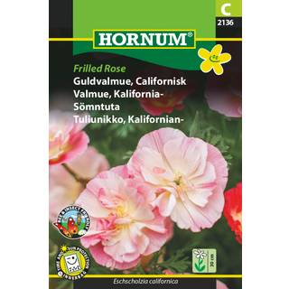 Guldvalmuefrø &quot;Frilled Rose&quot; - Valmue i sarte rosa nuancer - minder om en rose - Blomsterfrø