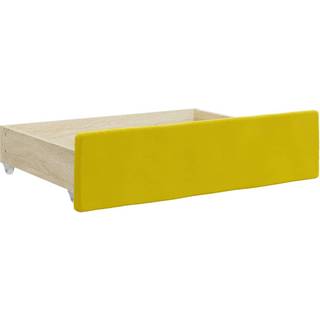 Daybed Velour Gul - med udtræk og skuffe og madras / 80 x 200 cm