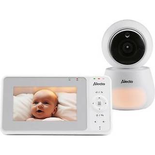 Alecto - Babyalarm med kamera, stort 4,3" farvedisplay og natlys Fjernbetjent Hvid - DVM2043