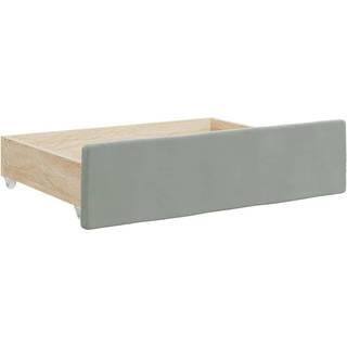 Daybed Velour Lysegrå - med udtræk og skuffe og madras / 100 x 200 cm