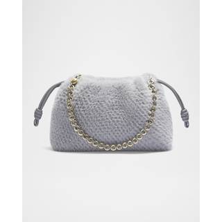 Loewe Flamenco Small faux fur clutch - grey - One Size