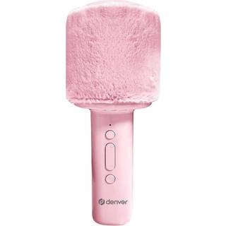 DENVER Bluetooth Karaoke Microphone Speaker with fluffy top - Pink