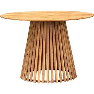 Nashville Spisebord - Spisebord, Teak Bordplade, Teak Base, Natur Ø130X74 Cm