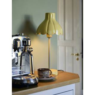 PR Home Wera bordlampe, gul/grøn, højde 47 cm, metal