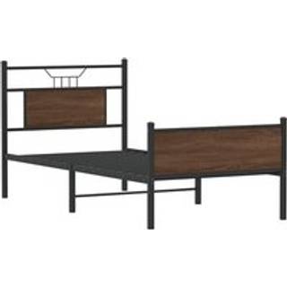 Sengeramme Uden Madras Konstrueret Træ Brunt Eg Brun Eg - med sengegavl og højt fodgærde / 80 x 200 cm