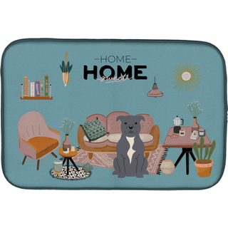 """" Caroline's Treasures Blue Staffordshire Bull Terrier Sweet Home Dish-Drying-Mats 14 X 21 Multicolor """"