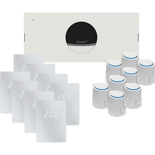 Pro trådløst pakkeløsning til gulvvarmesystem. Komplet 8 zoner.