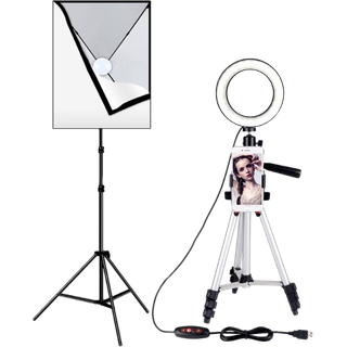 Vlogging Udstyrspakke med Ring Light og Softbox