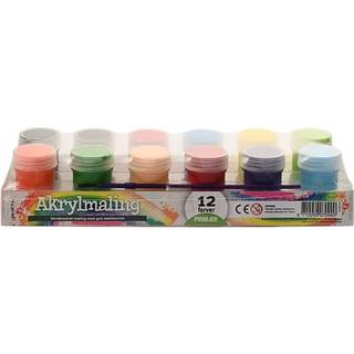 Acrylic paint 12x20 ml solid colors (På lager i varehus)