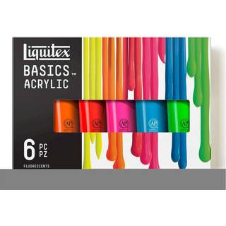 Basics acrylic colour set 6x118ml fluorescent row