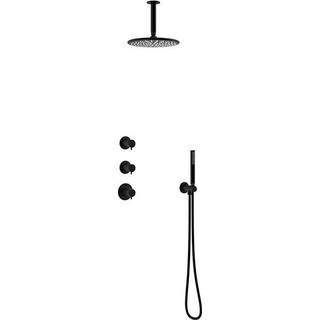 Damixa Silhouet XS 2 brusesystem med brusehoved til loftudtag i matsort