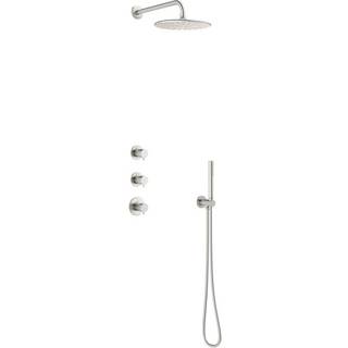 Damixa Silhouet XS 1 brusesystem (3 greb) til indbygning i steel pvd