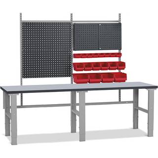 Filebænk model 5 med grå laminat bordplade 2500x800mm