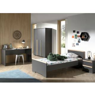 Børnemøbelsæt London 90 x 200 cm – antracit