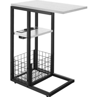 Computerbord Rhea, C-form, med ladestation - hvid