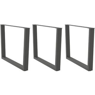 spisebordsben V-formet 3 stk. antracit 100x(72-73,3) cm stål