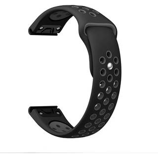 Silikone urrem til Garmin Fenix-serien Sort+grå