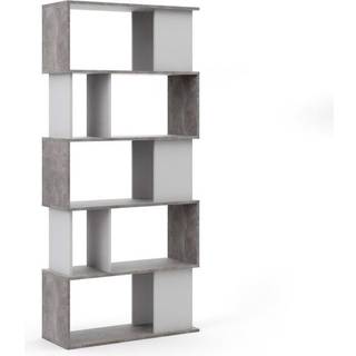 Maze reol - Hvid og Oxid beton