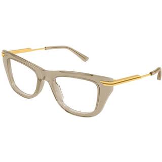 Bottega Veneta Unisex Bottega Veneta BV1370O 003 Optiske stel Acetat Brun Transparent Firkantet