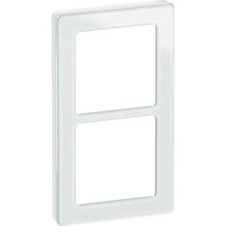 LK FUGA Pure 66 Design ramme 2x1 modul, hvid glas