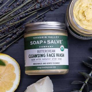 Buttercream cleansing face wash: økologisk ansigtsrens, blødgør huden, akne, urenheder, vegan