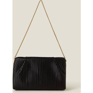 Accessorize Accessorize Black Pleated Satin Clutch Bag