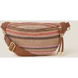 Accessorize Accessorize Brown Stripe Raffia Bum Bag