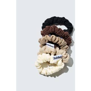 Cotton Scrunchies, Small, 5-Pack, Coffee