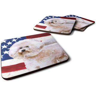 """" Caroline's Treasures Bichon Frize #2 Patriotic Decorative Coasters multicolor """"