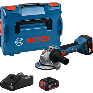 Bosch Professional GWS 18V-8 125 mm Vinkelsliber med 2 stk. 4,0Ah batteri, hurtiglader og L-BOXX 136