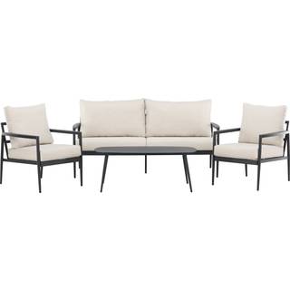 Taromina loungesæt 1 sofa, 2 stole, 1 sofabord sort.