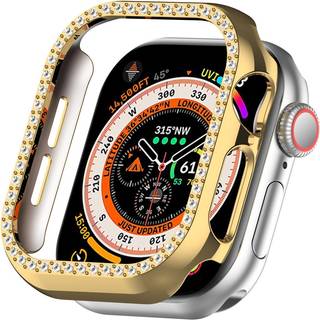 Apple Watch 10 (46mm) Hårdt Plast Cover m. Rhinsten - Rose Gold / Rhinsten