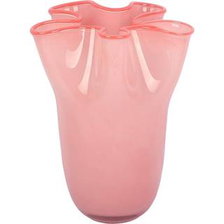 Vase Ruffles Ø123cm glas lyserød