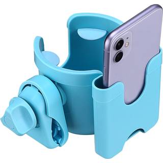 Suranew klapvognskopholder med telefonholder/arrang?r Universal Bike Cup Holder 2-in-1 Cup Holder til Walker-cykel-k?restol Walker Sky Blue Blue