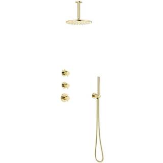 Damixa Silhouet XS 2 brusesystem med brusehoved til loftudtag i poleret messing pvd