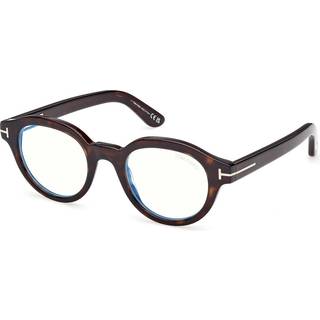 TOM FORD Unisex FT6037-B 52 Optiske stel Acetat Havana Rund Normal