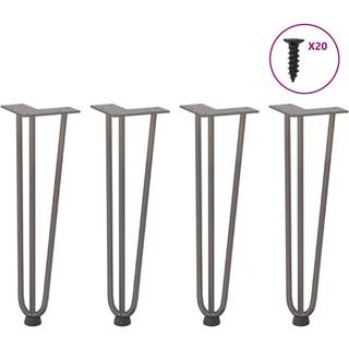 Hårnåle Bordben Naturstål Massivt Stål Naturfarvet - 3 rods / 42 cm