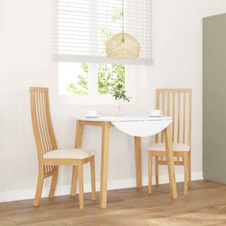 spisebordsstole med hynder 2 stk. massivt gummitræ