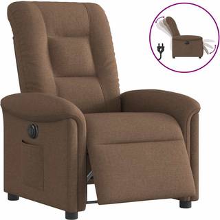 eldrevet lænestol stof brun