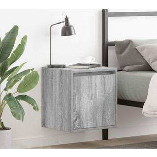 væghængt sengebord 38x34x40 cm grå sonoma-eg