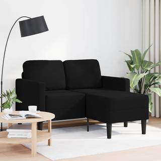 2-Personers Sofa Med Chaiselong L-Formet 125 Cm Stof - Sort