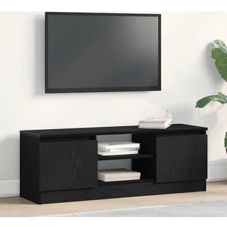 tv-bord 102x30x36 cm konstrueret træ sort egetræsfarve